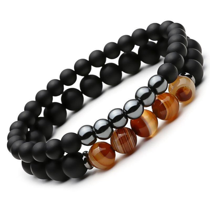 The Protector Hematite Agate Balancing Bracelet Set